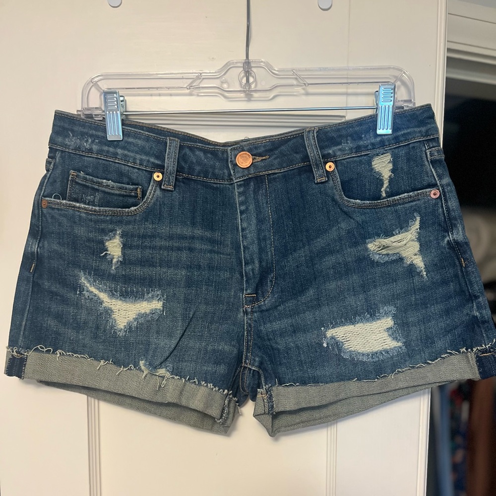 Distressed Denim Shorts